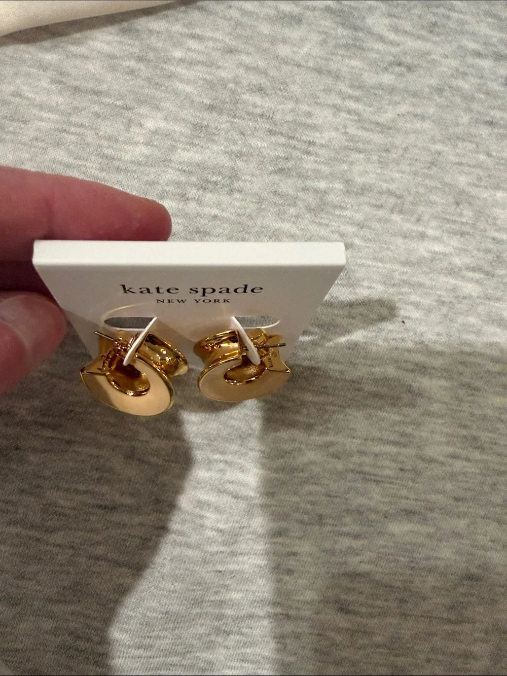 kate spade Beige/Neutral Bold Small Hoops/NWT
